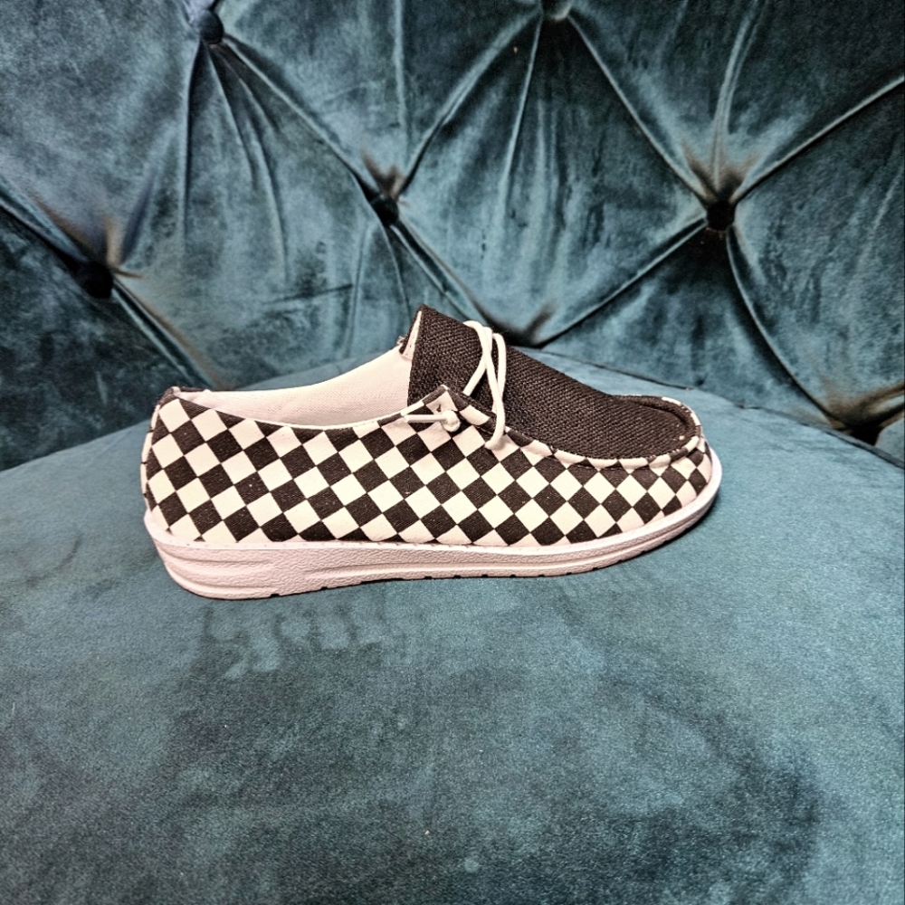 Checkered women's shoes